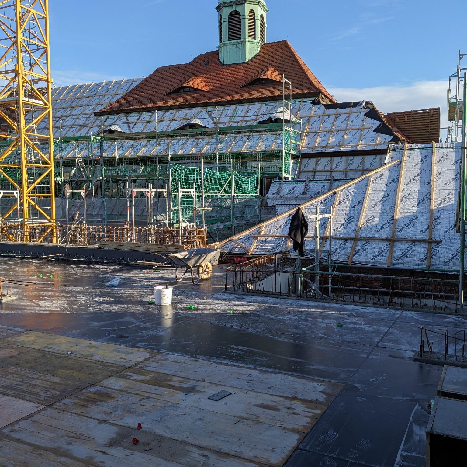 Blick auf das Dach von Haus 1