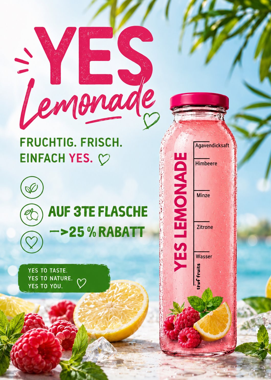 Himbeer-Minz-Zitronen Limonade von Klara, Amelie, Shelia, Luise, Maja und Fiona